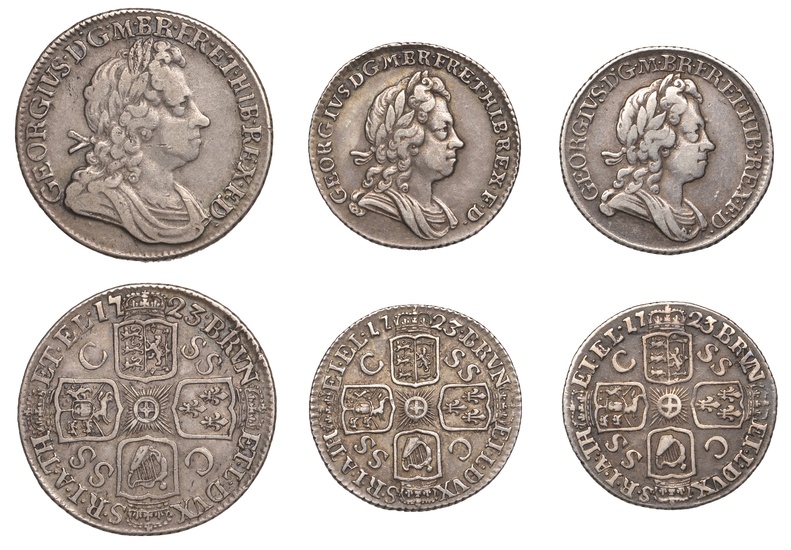 George I (1714-1727), Shilling, 1723 ss c, first bust (ESC 1586; S...