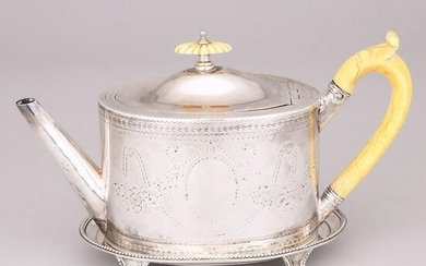 George III Silver Teapot and a Stand, Benjamin Montigue
