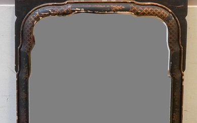 George III Style Chinoiserie Decorated Mirror, 42 x 24 in. (106.7 x 61 cm.)