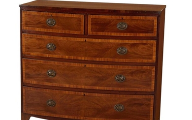 Georgian style inlaid mahogany bowfront chest of drawers