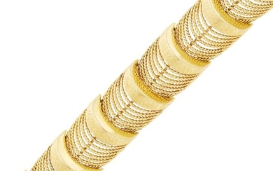 Gold Rope-Twist Wire Link Bracelet