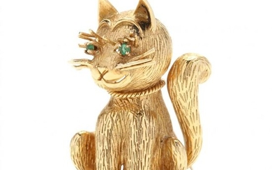 Gold and Gem-Set Cat Brooch, Tiffany & Co.