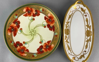 Group of 2 French Hand-Painted Pickard Porcelain Platters