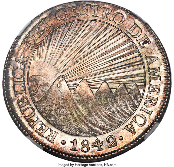 Guatemala: , Central American Republic 8 Reales 1842 NG-MA MS61 NGC,...