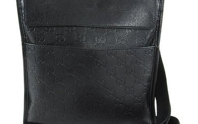 Gucci Guccissima Black GG Leather Monogram Crossbody