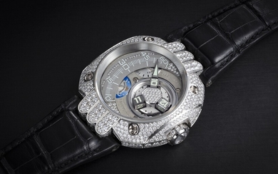 HARRY WINSTON, OPUS V, A PLATINUM AND DIAMOND WRISTWATCH WITH SATELLITE TIME DISPLAY