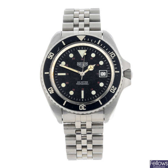 HEUER - a stainless steel "Monnin" Diver bracelet watch, 41mm.