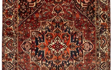 Hand-knotted Bakhtiar Dark Red Wool Rug 10'0" x 12'4"