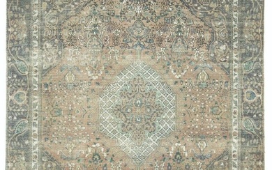 Handmade Vintage Antique Muted Floral 8X10 Distressed Oriental Rug Wool Carpet
