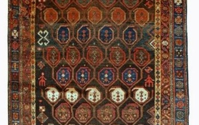 Handmade antique Persian Kurdish rug 3.10' x 5.9' (