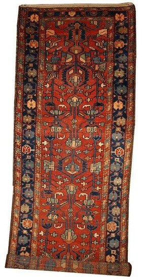 Handmade antique Persian Lilihan runner 3.3' x 10.2' (