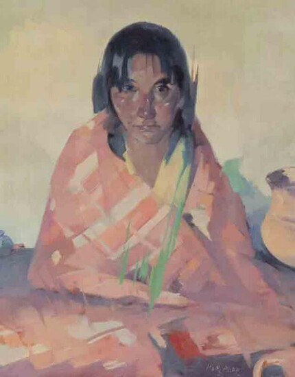 Hans Paap "Young Indian" oil on canvas