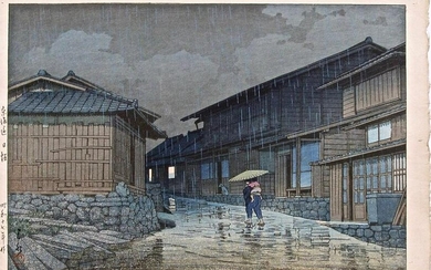 Hasui: Rain at Nissaka