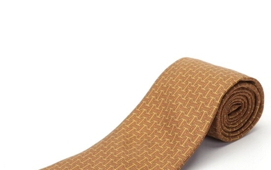 Hermès 7736 OA Printed Silk Twill Hand-Stitched Necktie