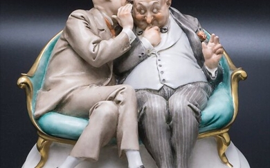 Humoristisches Figurenpaar 'zwei ältere Herren beim Plausch' / A humorous...