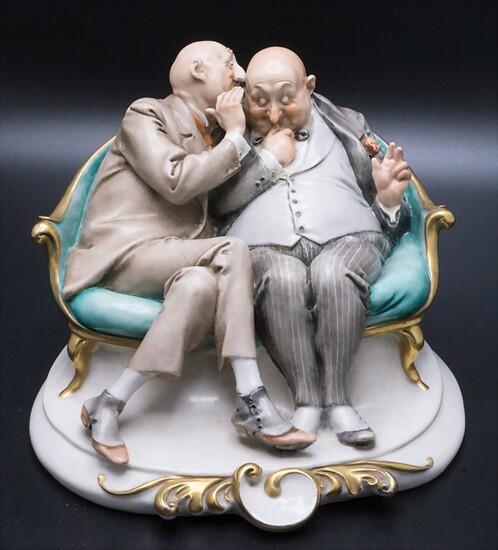 Humoristisches Figurenpaar 'zwei ältere Herren beim Plausch' / A humorous...