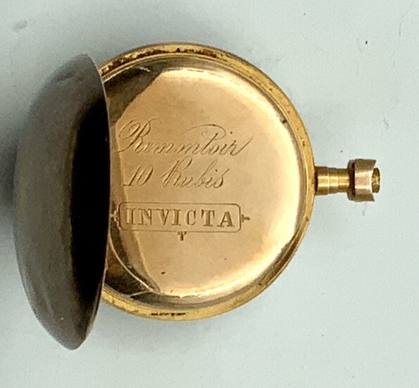 קופסת זהב לשעון עתיק "INVICTA" זהב 14K [585]. משקל כולל 7 גרם. קוטר פנימי 2 ס״מ