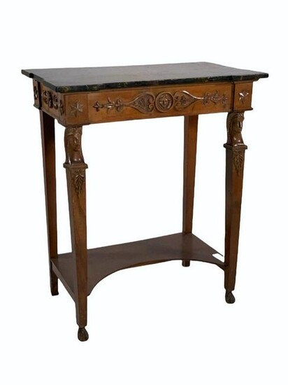 Italian Faux Marble Rustic Console Table, 19thc.