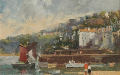 *JOHN AMBROSE (1931-2010) 'St Ives Harbour' signed lower rig...
