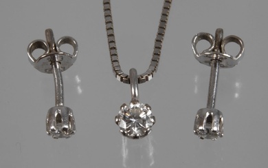 Jewellery set with brilliant-cut diamonds
