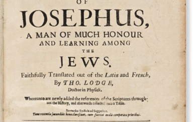 Josephus, Flavius (37-c. 100) The Famous and Memorable Works. London: Printed by J.L...