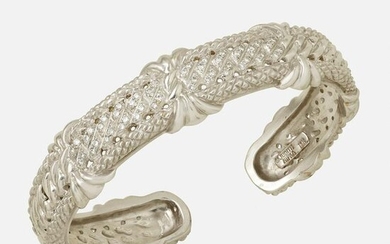 Judith Ripka, Diamond and white gold cuff bracelet