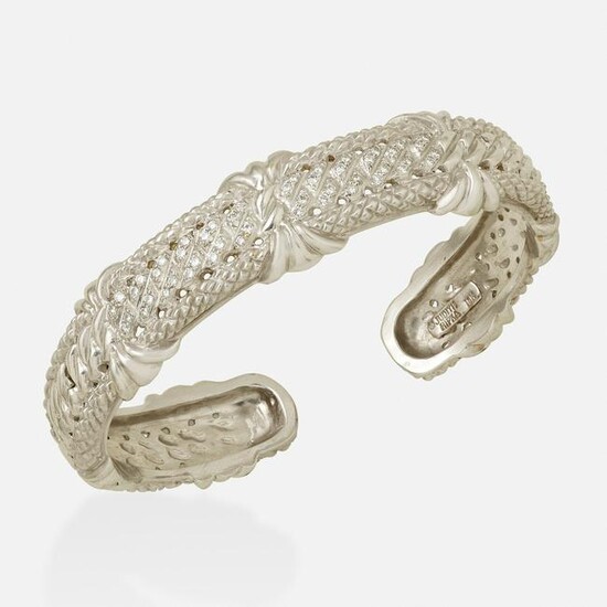 Judith Ripka, Diamond and white gold cuff bracelet