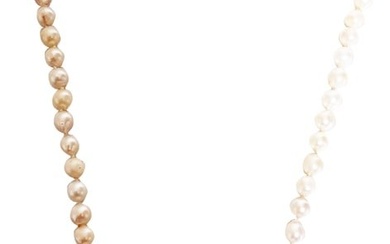 LADYS 14KT STRAND OF PEARLS NECKLACE