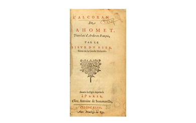L'ALCORAN DE MAHOMET: THE THIRD WESTERN TRANSLATION OF THE QUR'AN Paris, France, printed in 1649, translated by André Du Ryer