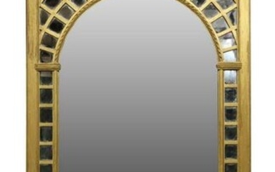 LARGE NEOCLASSICAL STYLE PALLADIAN GILTWOOD MIRROR
