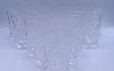 LOT 17 WATERFORD STYLE WATER GLASSES 5.5"H