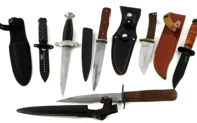 LOT OF 6 FIGHTING COMBAT KNIVES KNIFE LOT GERMAN