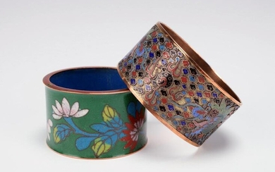 LOT OF TWO CHINESE CLOISONNÃ‰ NAPKIN RINGS