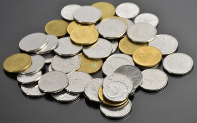LOTTO DI 46 MONETE DELLA REPUBBLICA ITALIANA composto da: 5 lire 1978 50 lire...