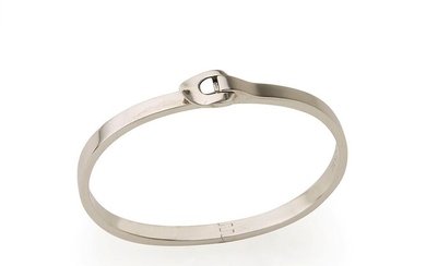 LOUIS VUITTON, Bracelet jonc ouvrant modèle Emprise en or gris 18K (750/°°). Signé. Tour de...