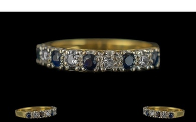 Ladies 18ct Gold Diamond and Sapphire Set Half Eternity Ring...