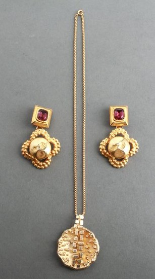 Ladies' Gold-Tone Costume Necklace & Earrings