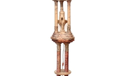 Lampada decorativa a colonna in alabastro con al