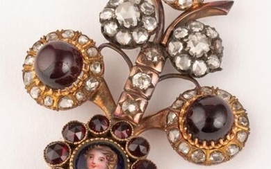 Late 18th - early 19th century brooch in 18k (750...