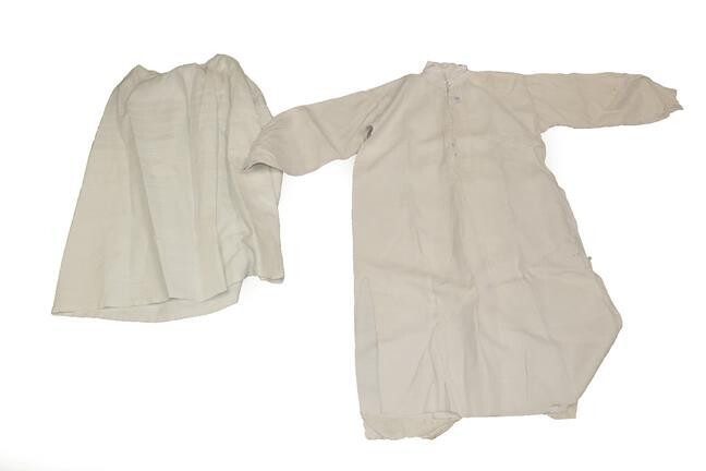 Late 19th Century Costume, comprising a coarse white cotton gentleman's...