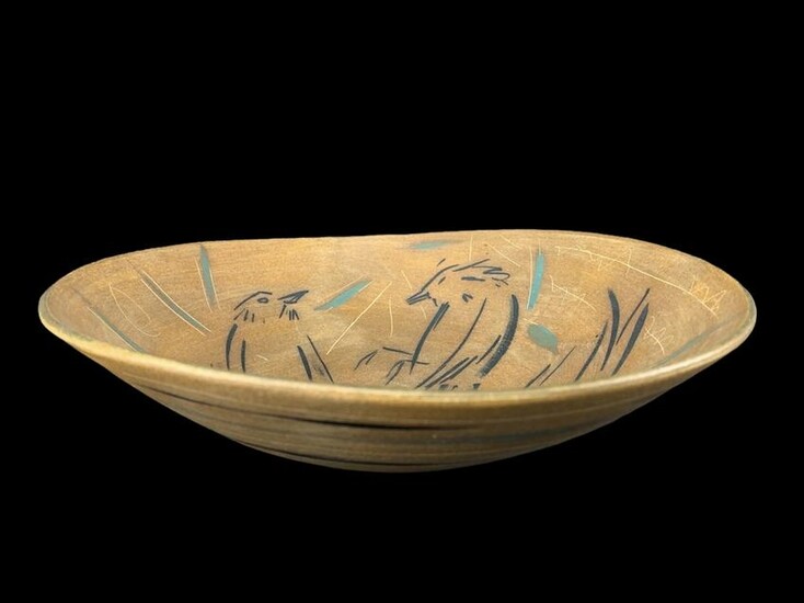 Laurie Rolland Birds Studio Pottery Bowl