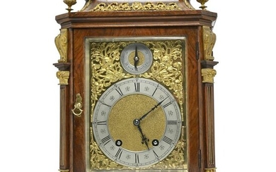 Lenzkirch Burl Walnut Mantel Clock.