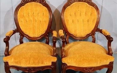 Lg. Pair Rosewood Arm Chairs att, to Alexander Roux