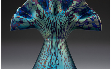 Loetz Rubin Papillon Glass Fan Vase (circa 1898)