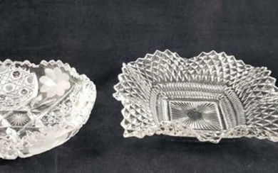 Lot of 3 Cut and Pressed Glass Items