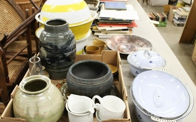 Lot of Enameled Cookware and Art Pottery
