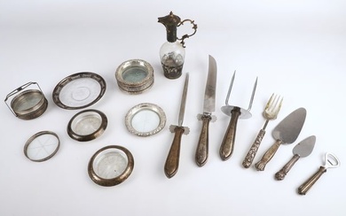 Lot of silver mounted items