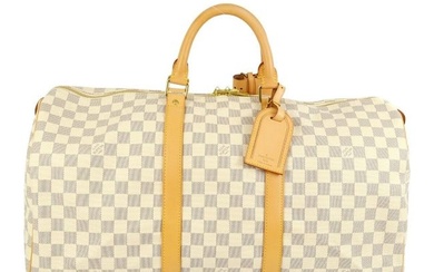 Louis Vuitton Damier Azur Keepall 50 Travel Duffle Handbag N41430 MB0027