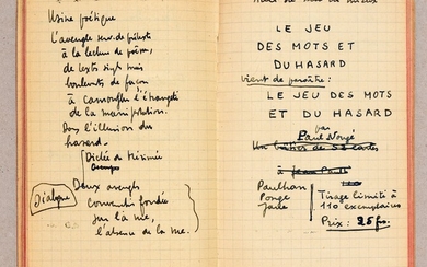 MARIËN, Marcel Carnet de notes. C. 1946-55 16,5 x 10 cm : [53] ff., papier...
