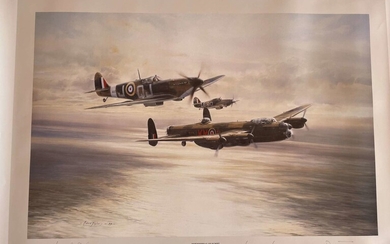 MEMORIAL FLIGHT: A colour 27 x 20.5 print by the artist Robert Taylor entitled Memorial Flight, the ...